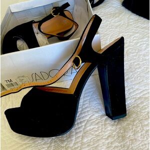 Black Suede platform heels